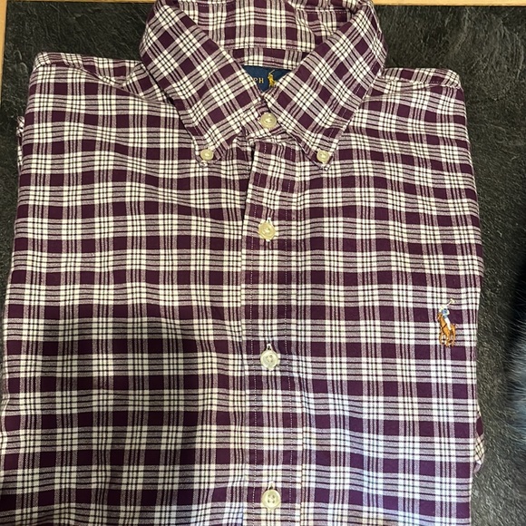 POLO RALPH LAUREN PLAID OXFORD SHIRT - Picture 2 of 5